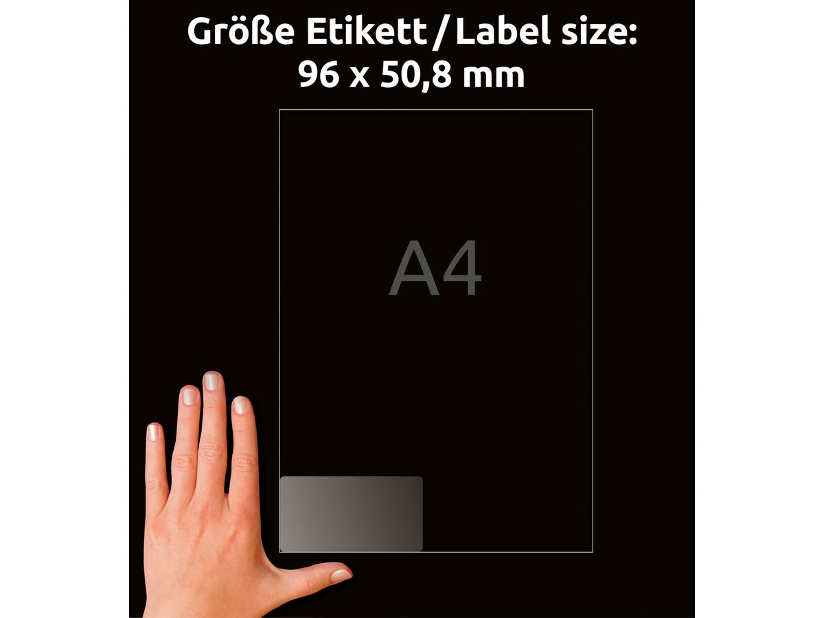 AVERY ZWECKFORM Etichette 96x50,8mm J4722-25 trasparente 250 pezzi (4004182047224)