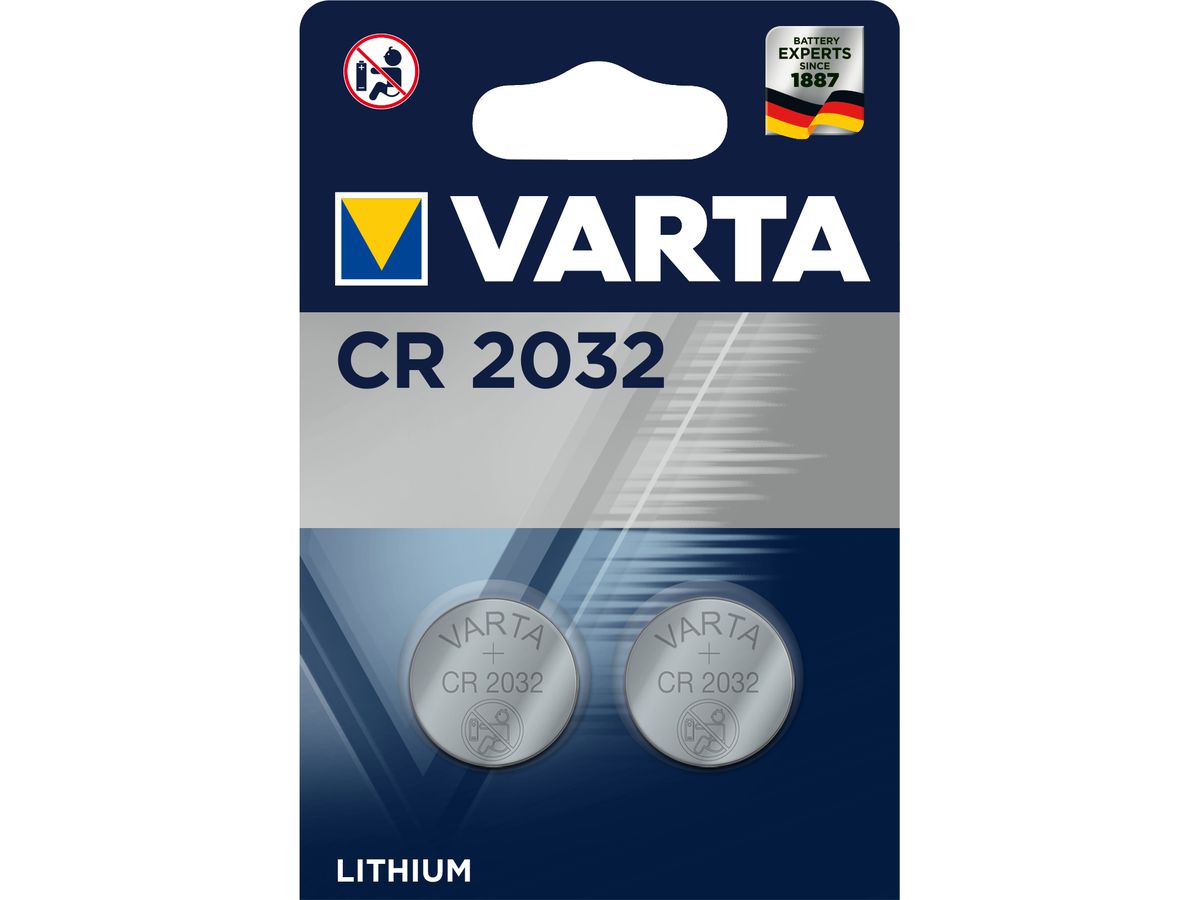 VARTA Knopfzelle 6032101402 CR2032, 2 Stück (4008496746460)