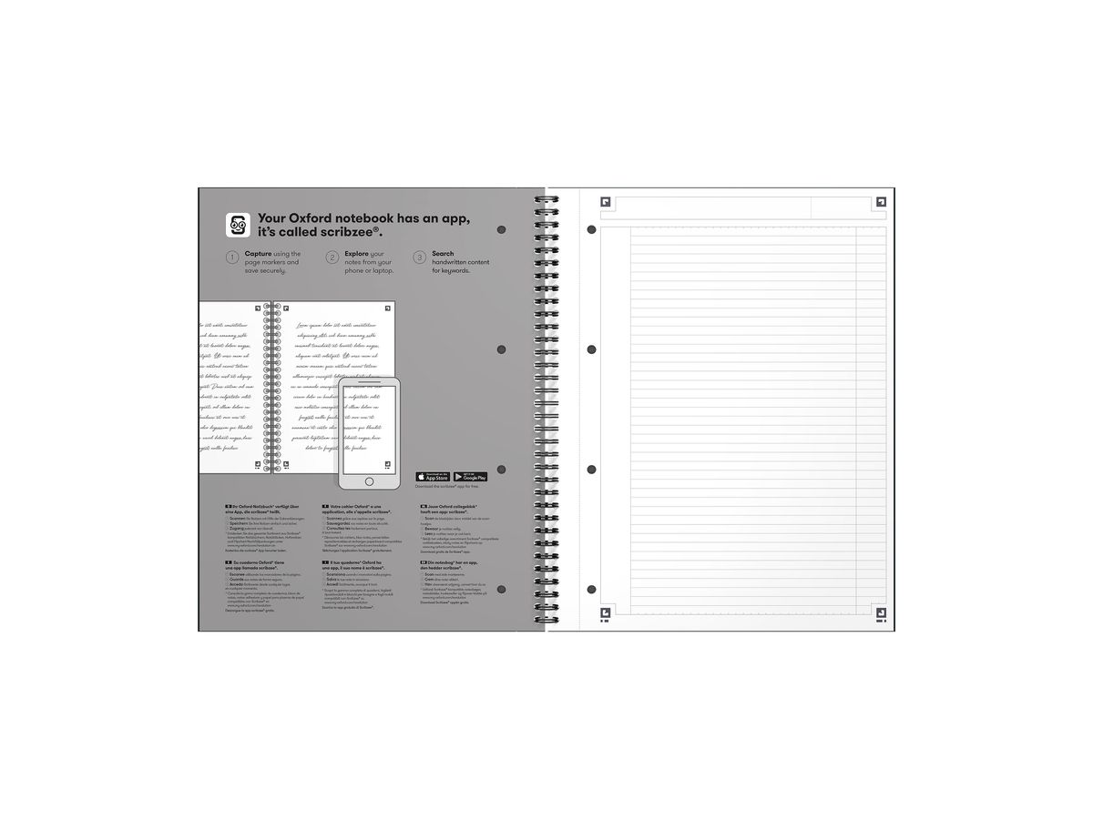 OXFORD Spiralbuch A4+ 400194459 liniert, rot 80 Blatt (3020120253558)