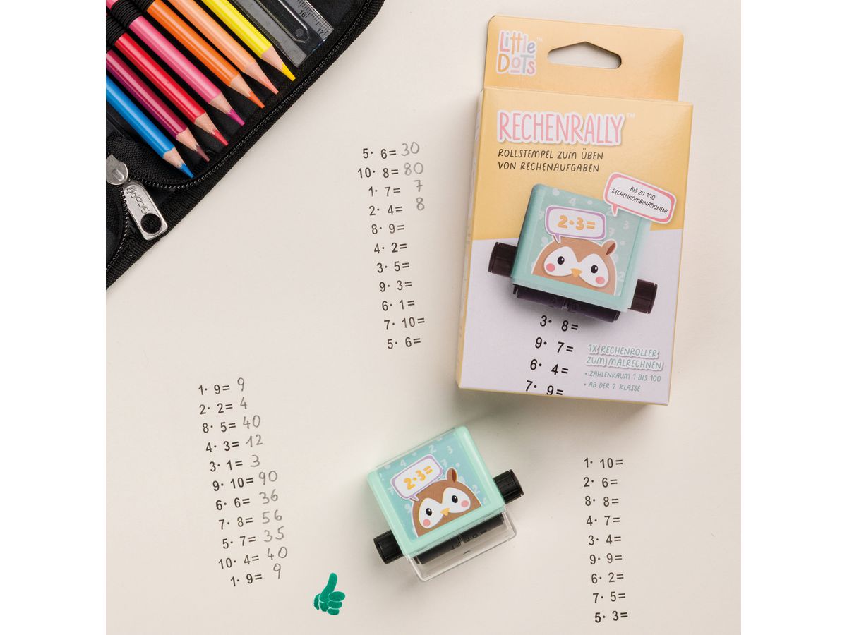 LITTLE DOTS Rally di calcolo timbro rullo 160ROLLSTEMP Meno calcolare, Numeri (9010835137124)