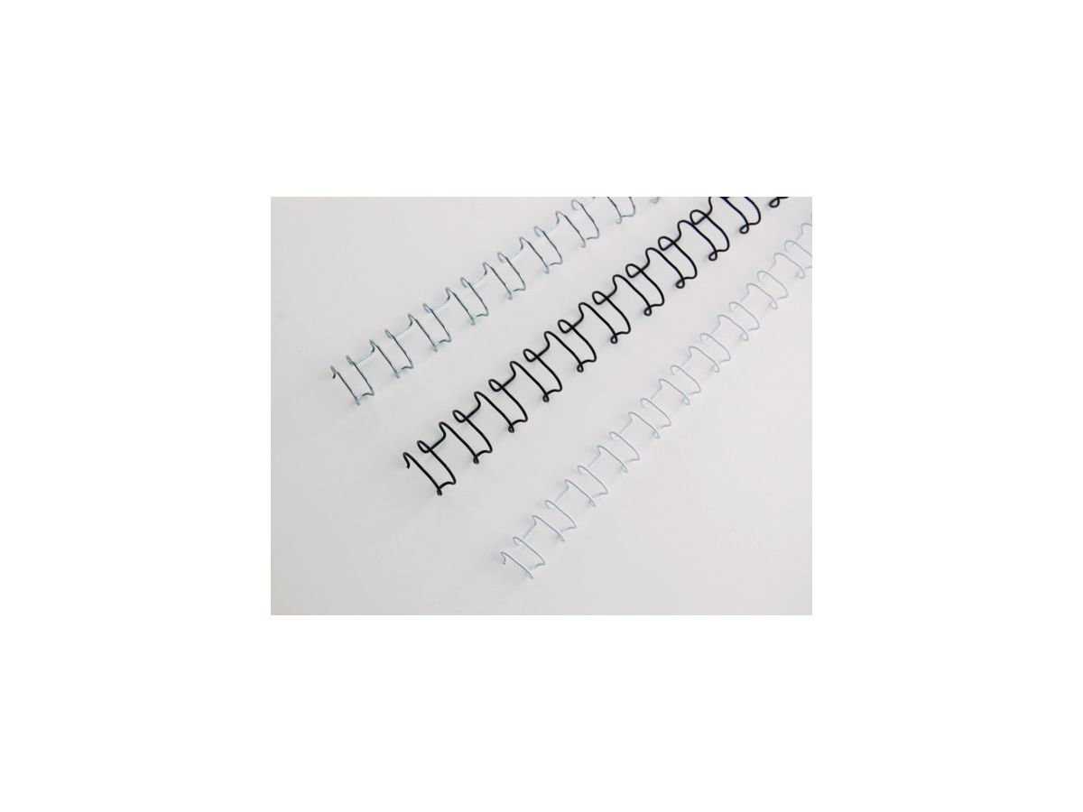 GBC Drahtbinderücken 12mm A4 IB161230 silber, 21 Ringe 100 Stück (0013465161230)