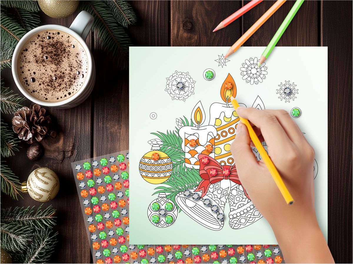 ARS EDITION Calend. L'Avent 21x21cm 13622 Diamond, coloriage e. autocol (4014489136224)