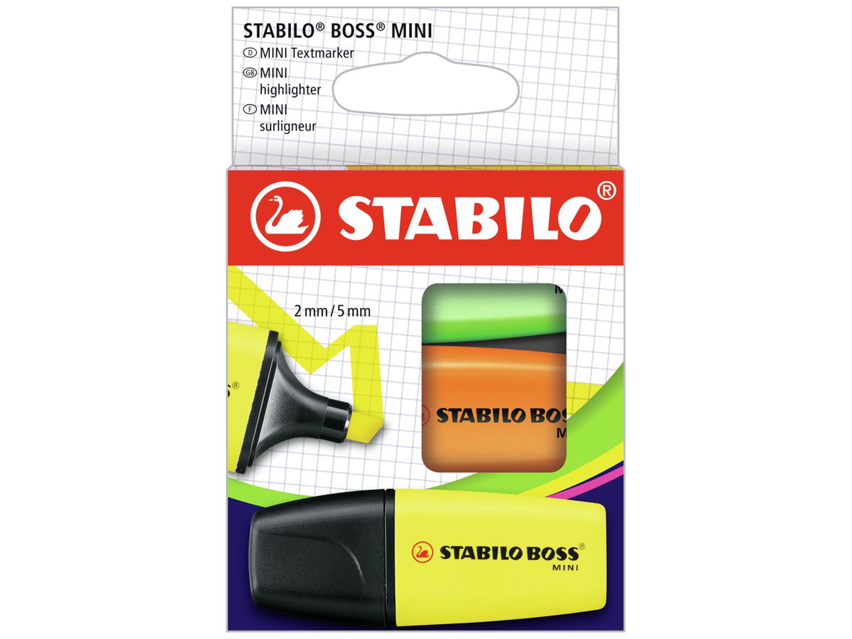 STABILO BOSS MINIpop 07/3-2-02 3 colori ass. (4006381583053)