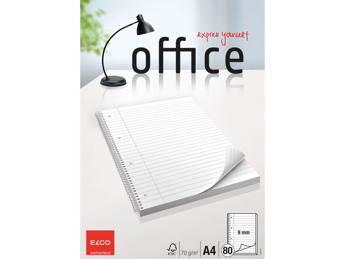 ELCO College Office rigato 9mm A4 74436.15 bianco, 70g 80 fogli (7610425382105)