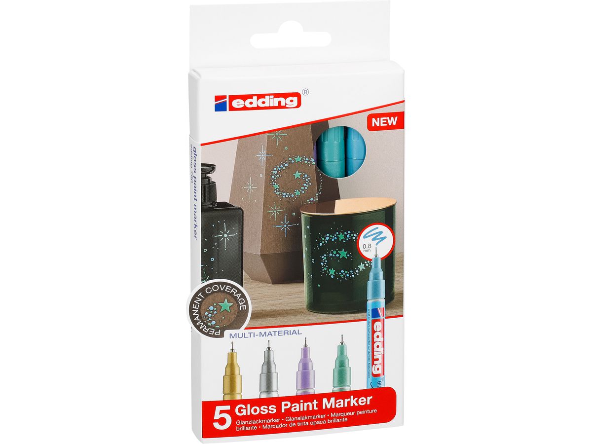 EDDING Gloss Paintmarker 780 0.8mm 780-E5-met ass2 metallic 5 pezzi (4057305020970)