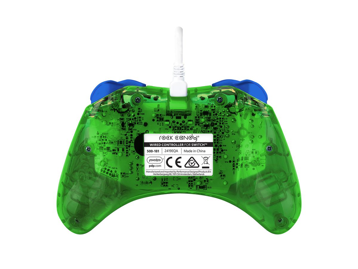PDP Rock Candy Wired Controller 500-181-LUI NSW, Luigi Lime (0708056068486)