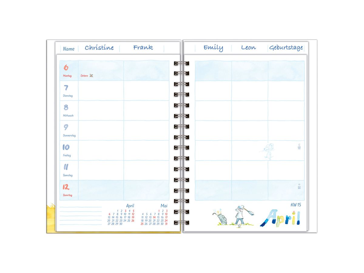 HEYE Familienagenda H. Heine 2026 21512+26 1W/2S DE 15.2x23.2cm (9783756410415)