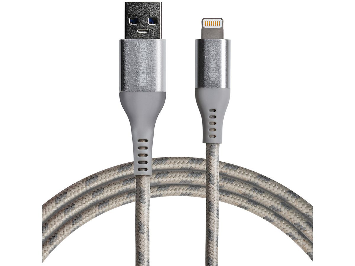 BOOMPODS Tide USB- A-Lightning Cable TCAATI 1.5m,titanium (5081304399101)