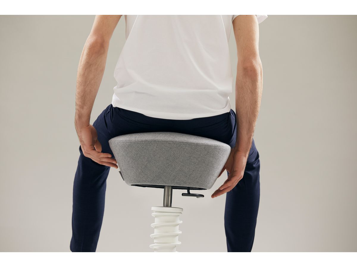 AERIS Tabouret Swopper 101STWHWHCP2 blanc/bleu, avec pied (4250200423062)