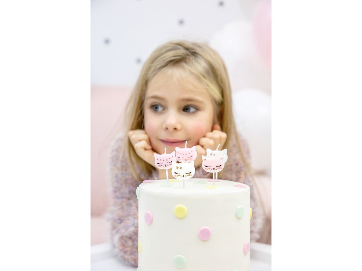 PARTYDECO Bougies d'anniversaire SCS-4 Chatons 6 pièces (5900779105768)