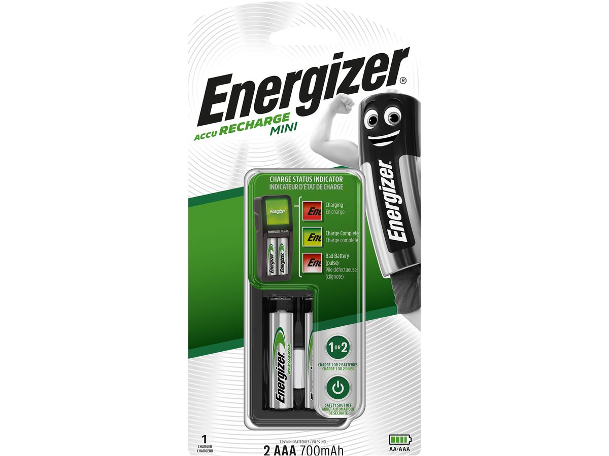 ENERGIZER Chargeur de batterie Mini E300701401 inkl. 2x AAA pièce (7638900421446)
