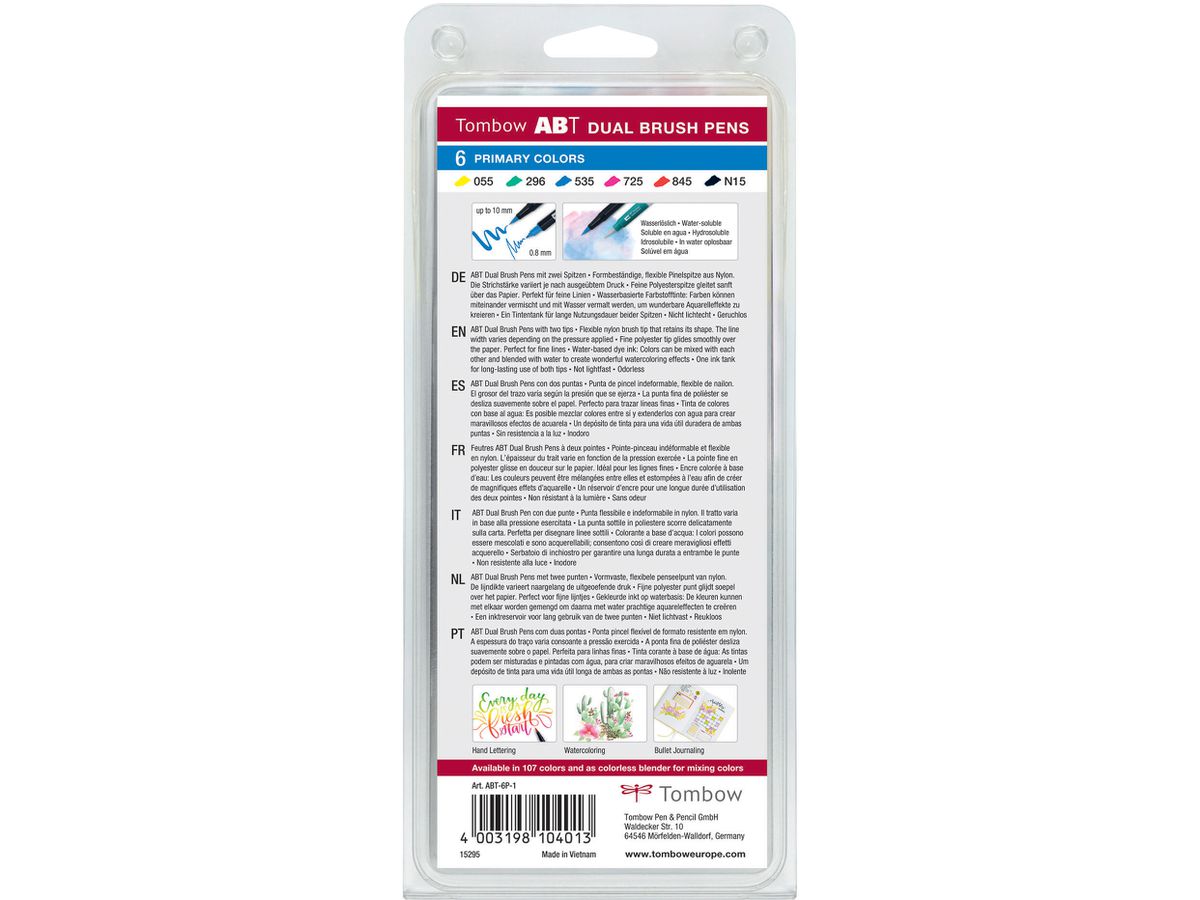 TOMBOW ABT Dual Brush Pen ABT-6P-1 6 pezzi (4003198104013)