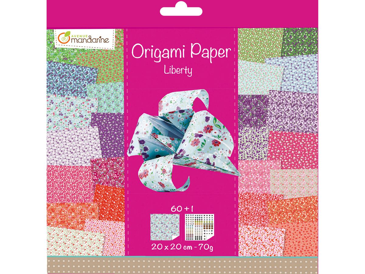 MANDARINE Origamipapier 20x20cm 52509O Liberty 70g 60 Blatt (3065500525092)