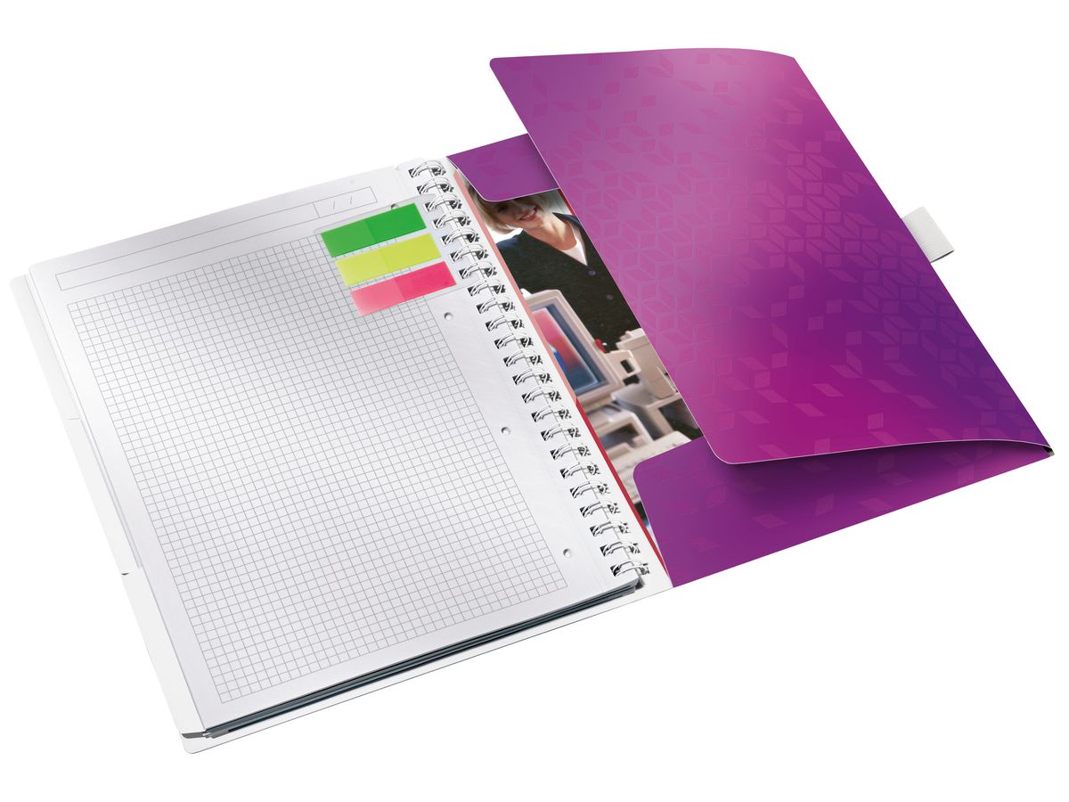 LEITZ Libro spirale WOW PP A4 46450062 viola 80 fogli (4002432108534)