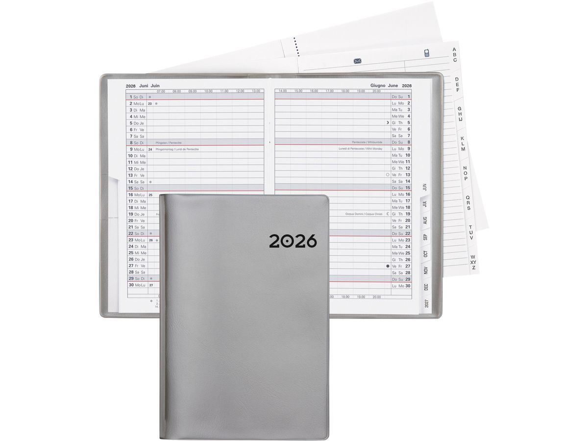 BIELLA Agenda Istanbul 2026 855612280026U 1M/2P silber ML 10.6x15.3cm (7611365527021)