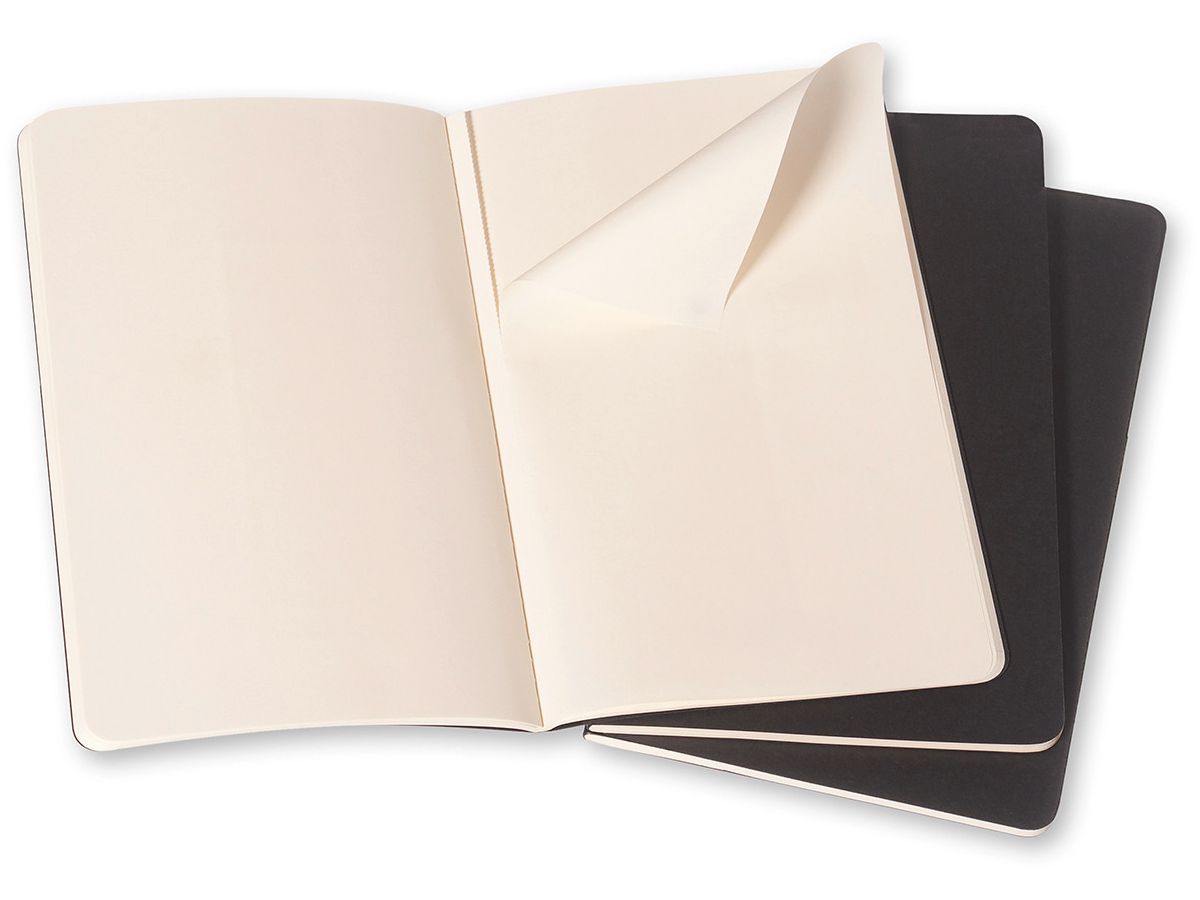 MOLESKINE Notizheft Cahier A6 704918 blanko, schwarz 3 Stück (9788883704918)
