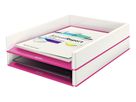 LEITZ Corbeille à courrier WOW A4 53611023 blanc/pink (4002432113590)