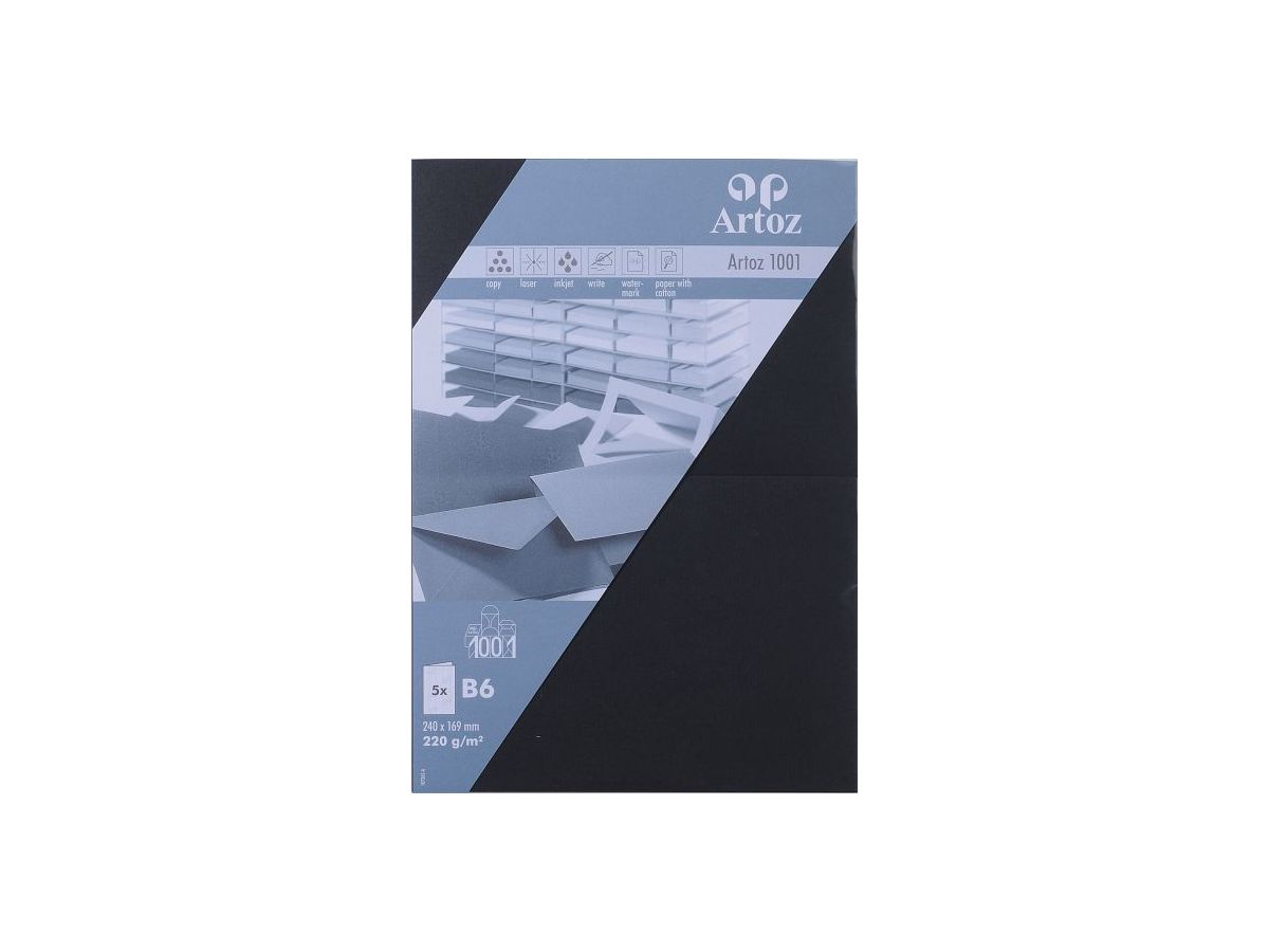 ARTOZ Cartes 1001 B6 107362262 220g, noir 5 feuilles (7612450247633)