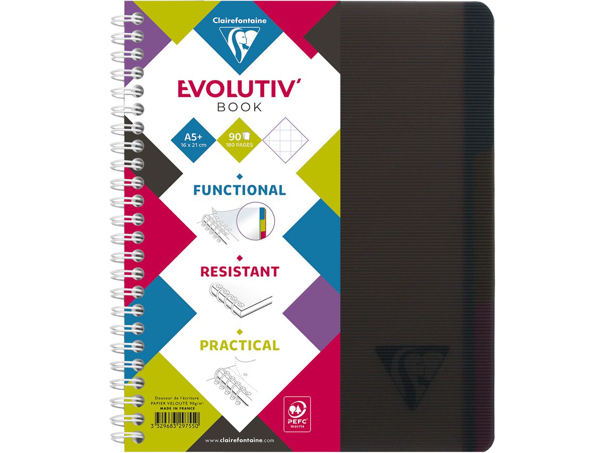 CLAIREFONTAINE LINICOLOR Heft A5+ 329755 5mm 90 Blatt (3329683297550)