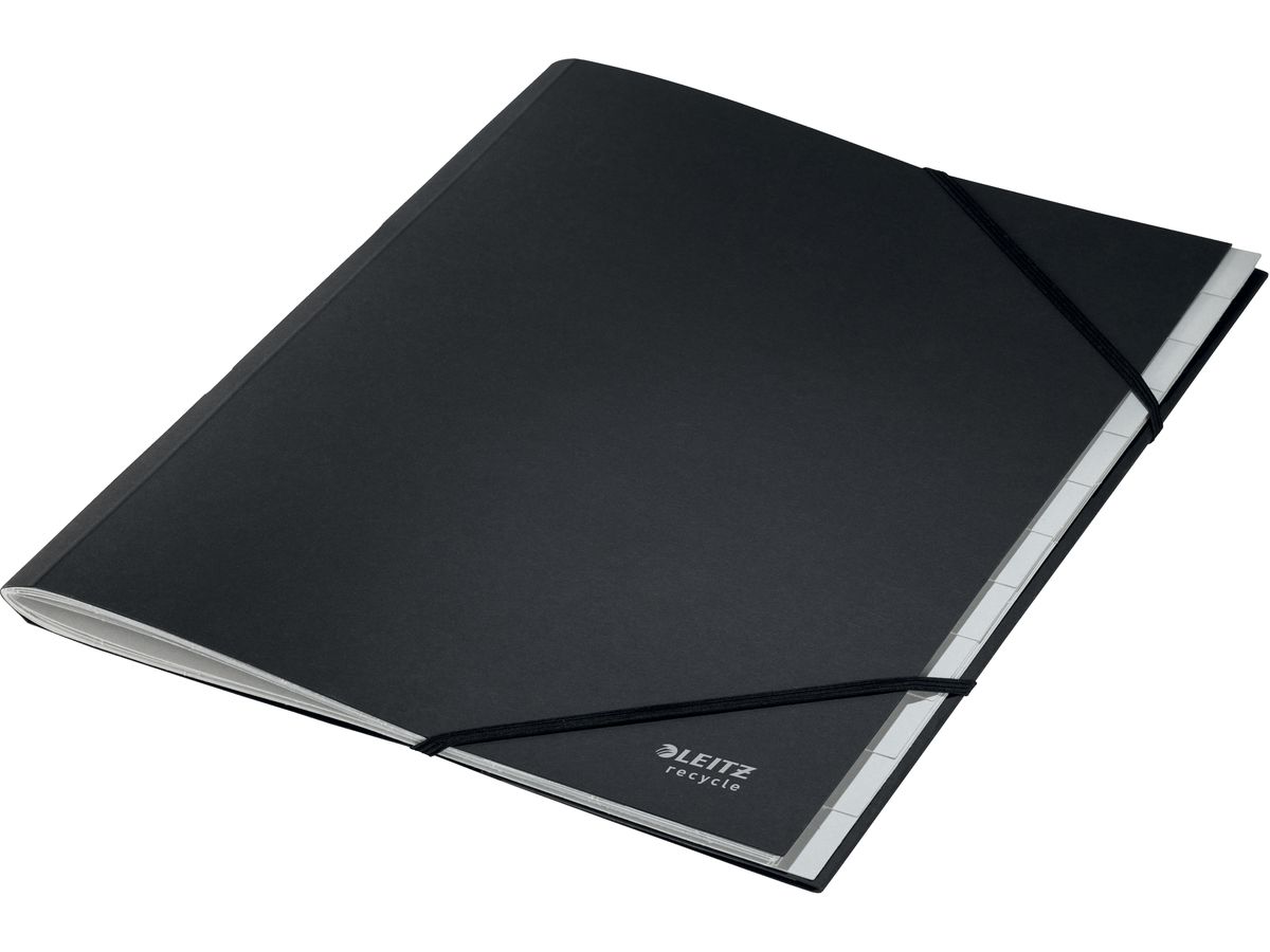 LEITZ Dossier archivio Recycle A4 3915-00-95 nero, cartone 12 scomp. (4002432128075)
