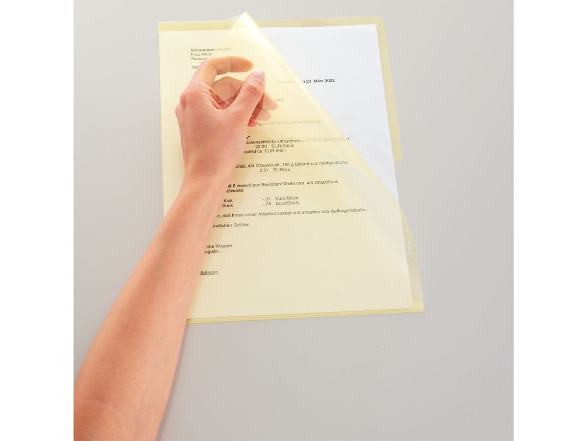 LEITZ Cartelline Premium A4 41000015 giallo, 0,15mm 100 pezzi (4002432308071)