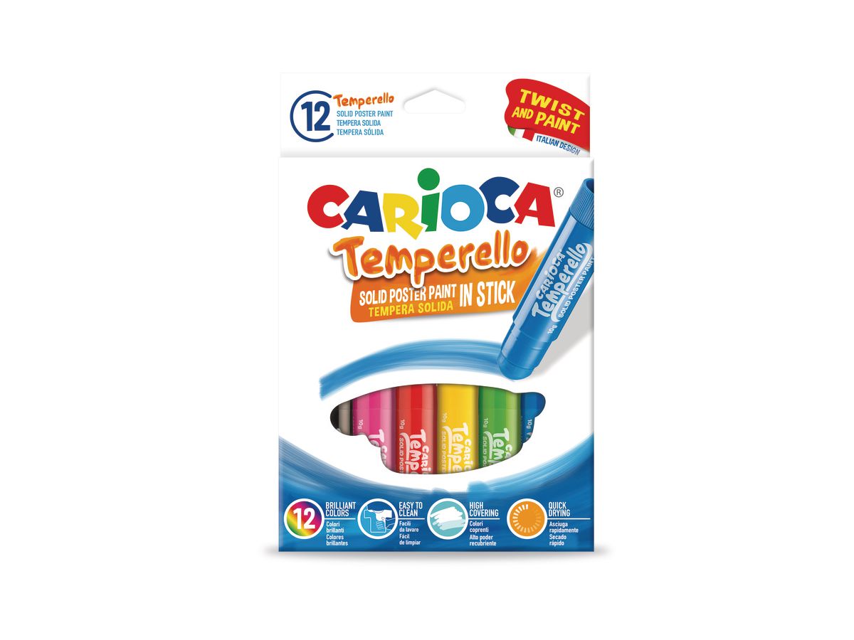 CARIOCA Posterfarbe Temperello 42738 12 Stück ass. (8003511427184)