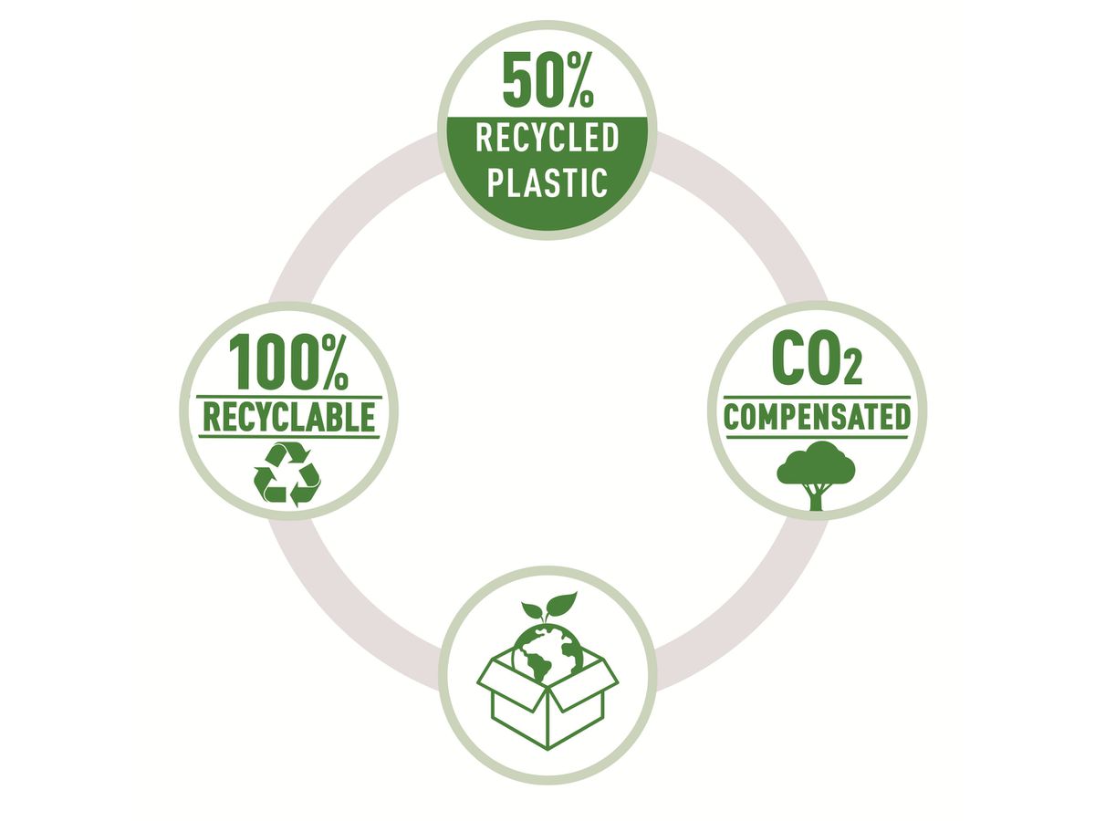 LEITZ Locher NeXXt Recycle 5010-00-55 grün, C02 neutral 10 Blatt (4002432135325)