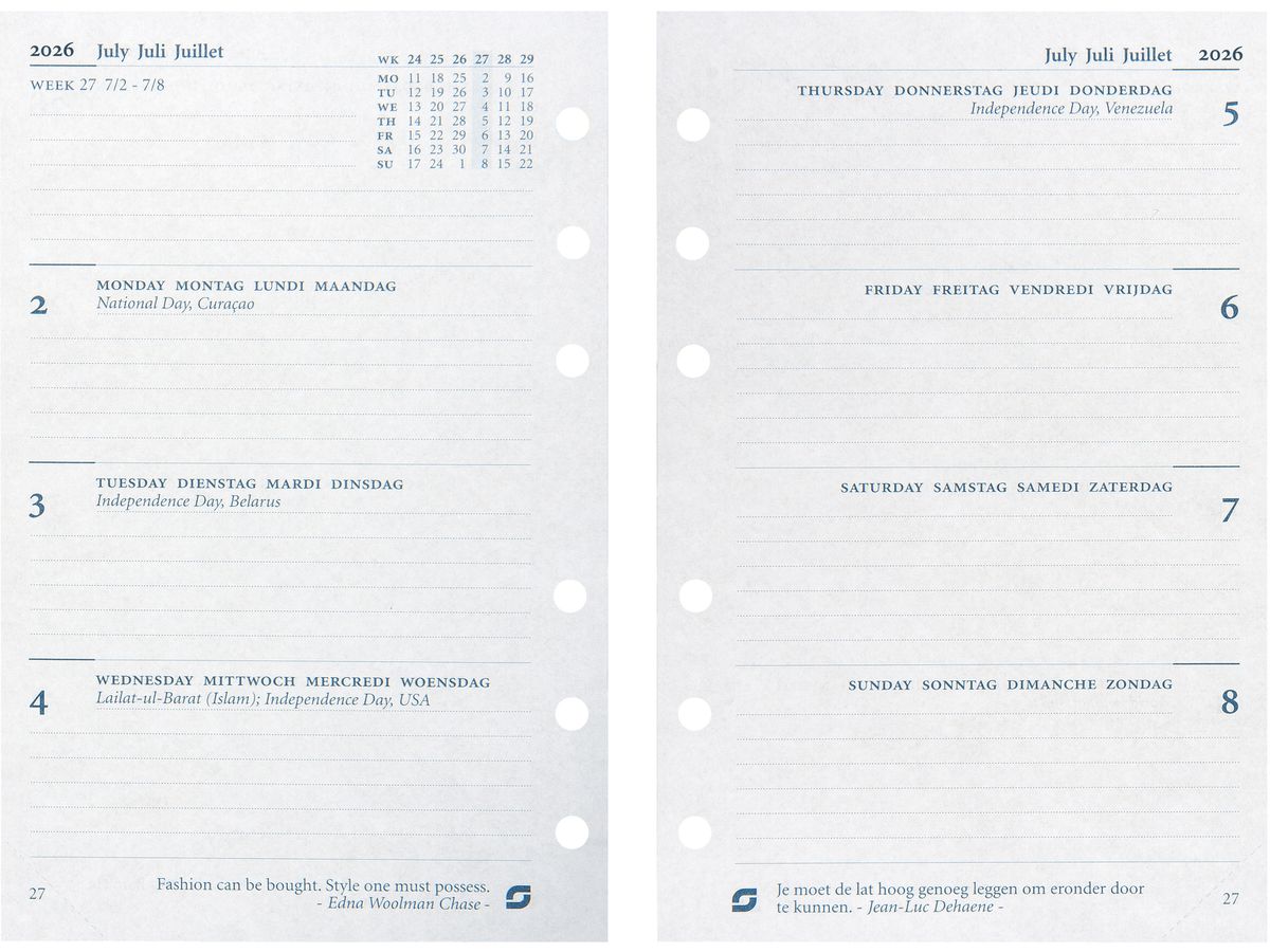 SUCCES Agenda Standard 2026 843207000026U 1S/2P recharge 9.5x17.1cm (8717481254311)