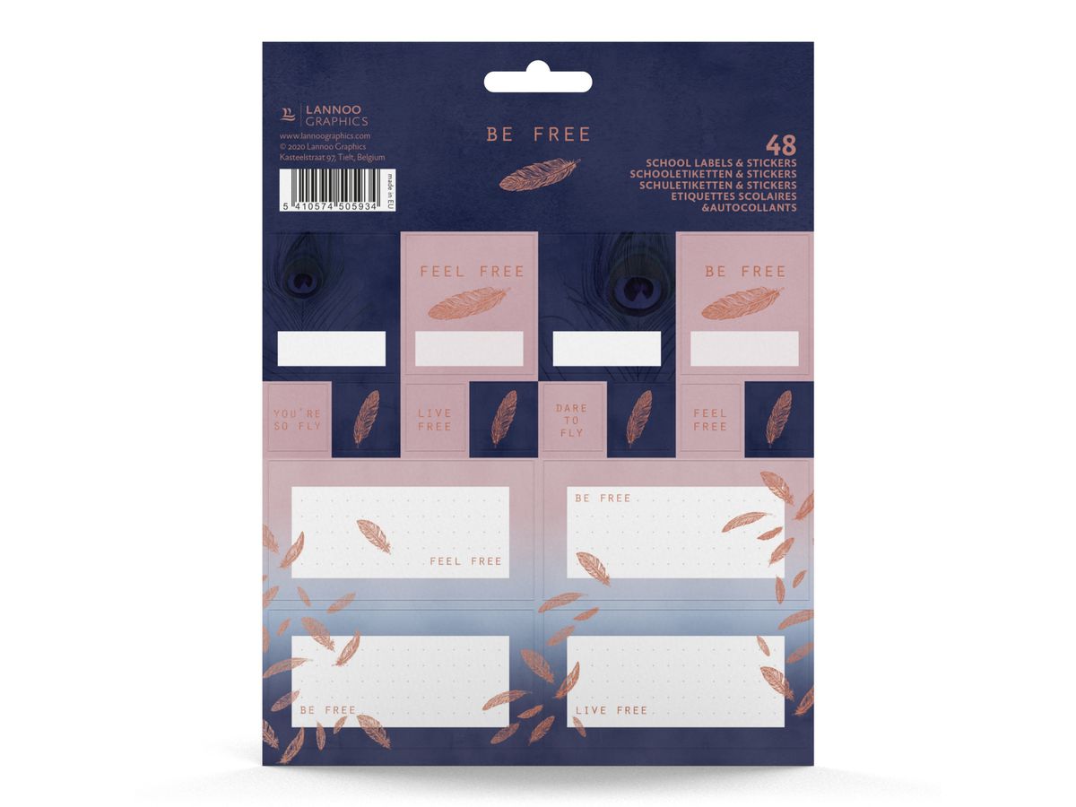 ROOST Etiquettes école Midnight or 505934 mix 16x1x21cm (5410574505934)