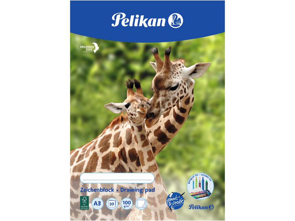 PELIKAN Bloc à dessin A3 224840 ass.,100gr 20 feuilles (4012700224842)
