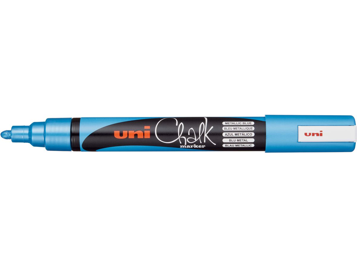 UNI-BALL Chalk Marker 1.8-2.5mm PWE-5M METALLIC BLUE Metallic blu (4902778256404)