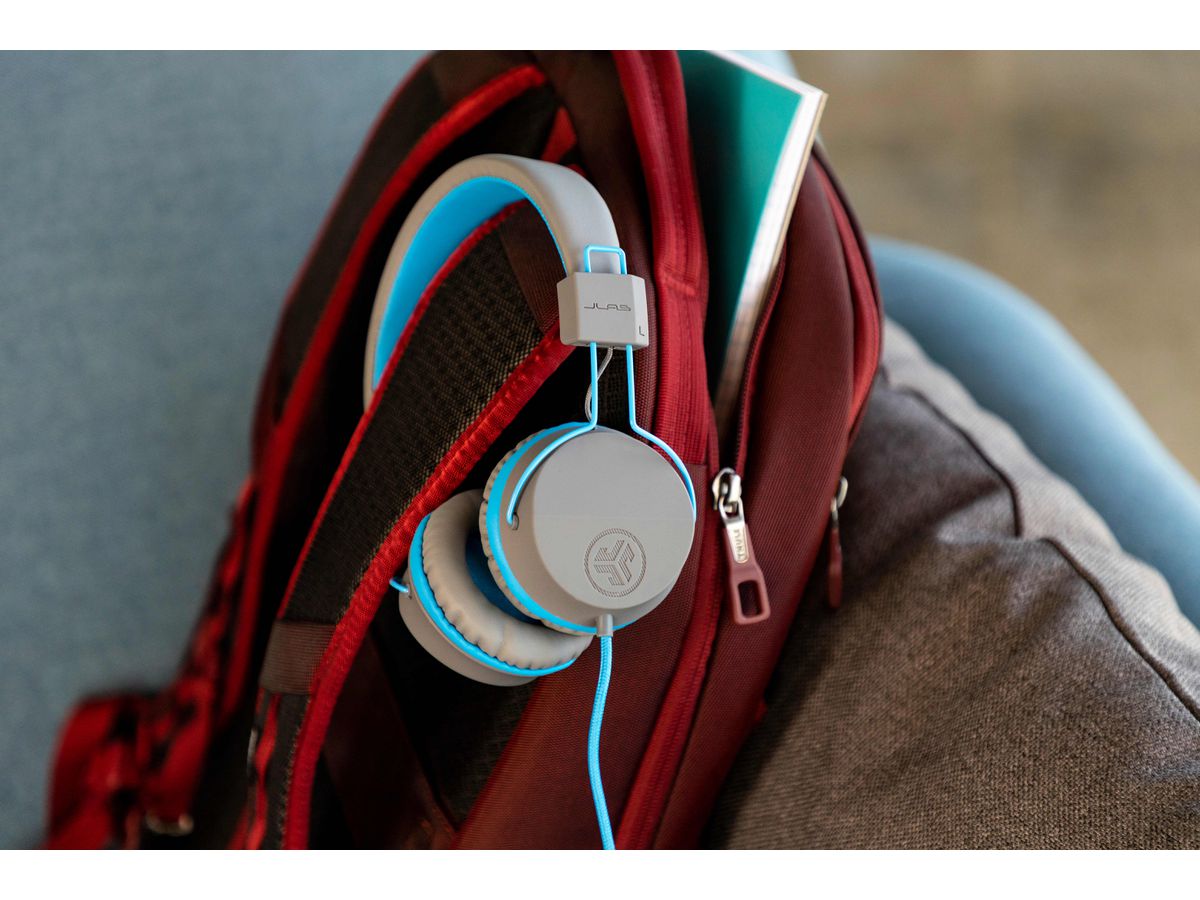 JLAB JBuddies Studio Kids On-Ear IEUHJKSTUDIORGRYBLU6 Wired, Grey/Blue (0812887015424)
