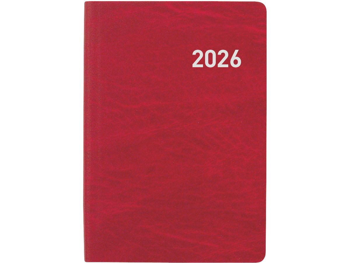 BIELLA Agenda Mittelform. 2026 822301450026U 1S/2P rouge ML 7.6x11cm (7611365524990)