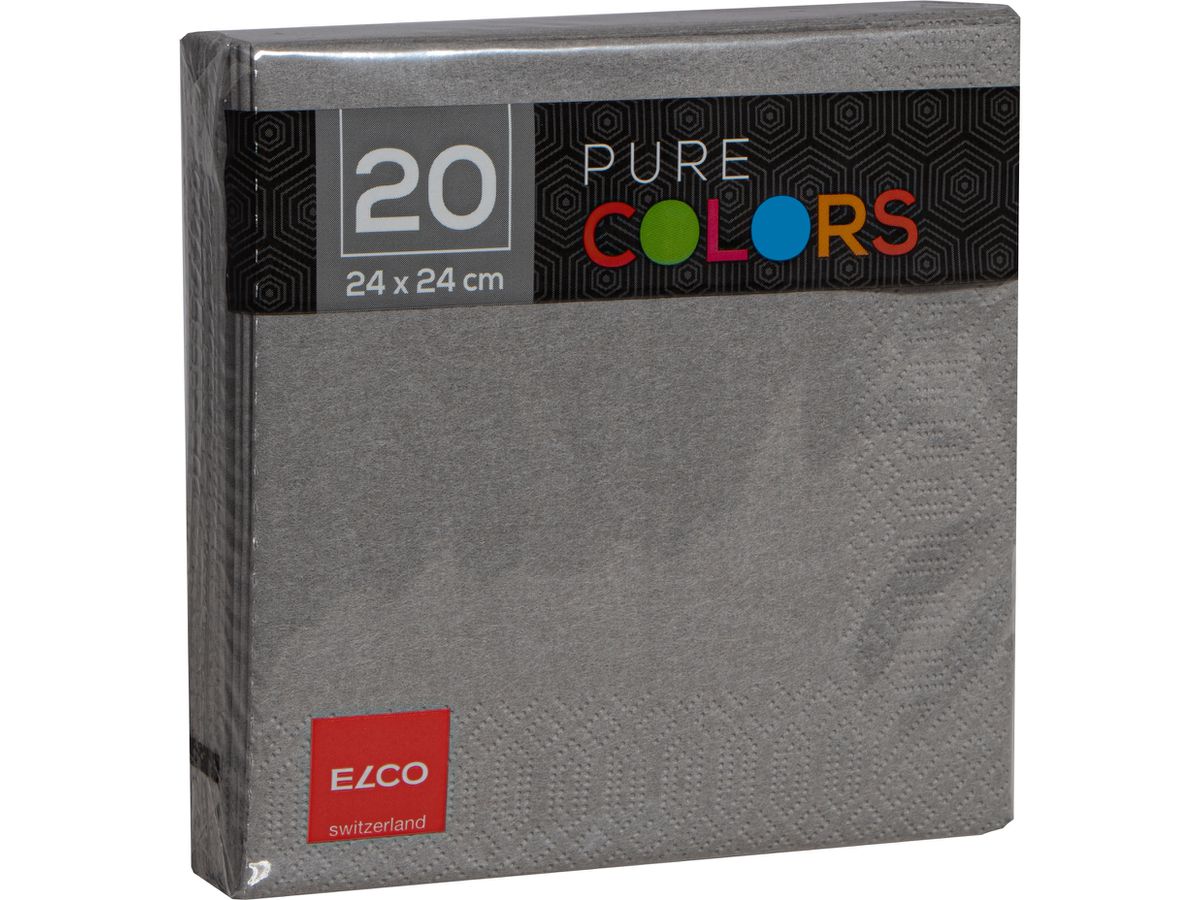 ELCO Serviette Zelltuch 24x24cm PC234020-011 3-lagig, grau 20Stk. (7612614062980)