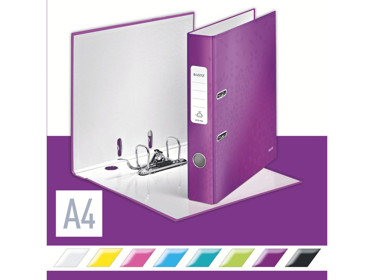 LEITZ Classeur WOW 180° 5.2cm 10060062 violet A4 (4002432104079)