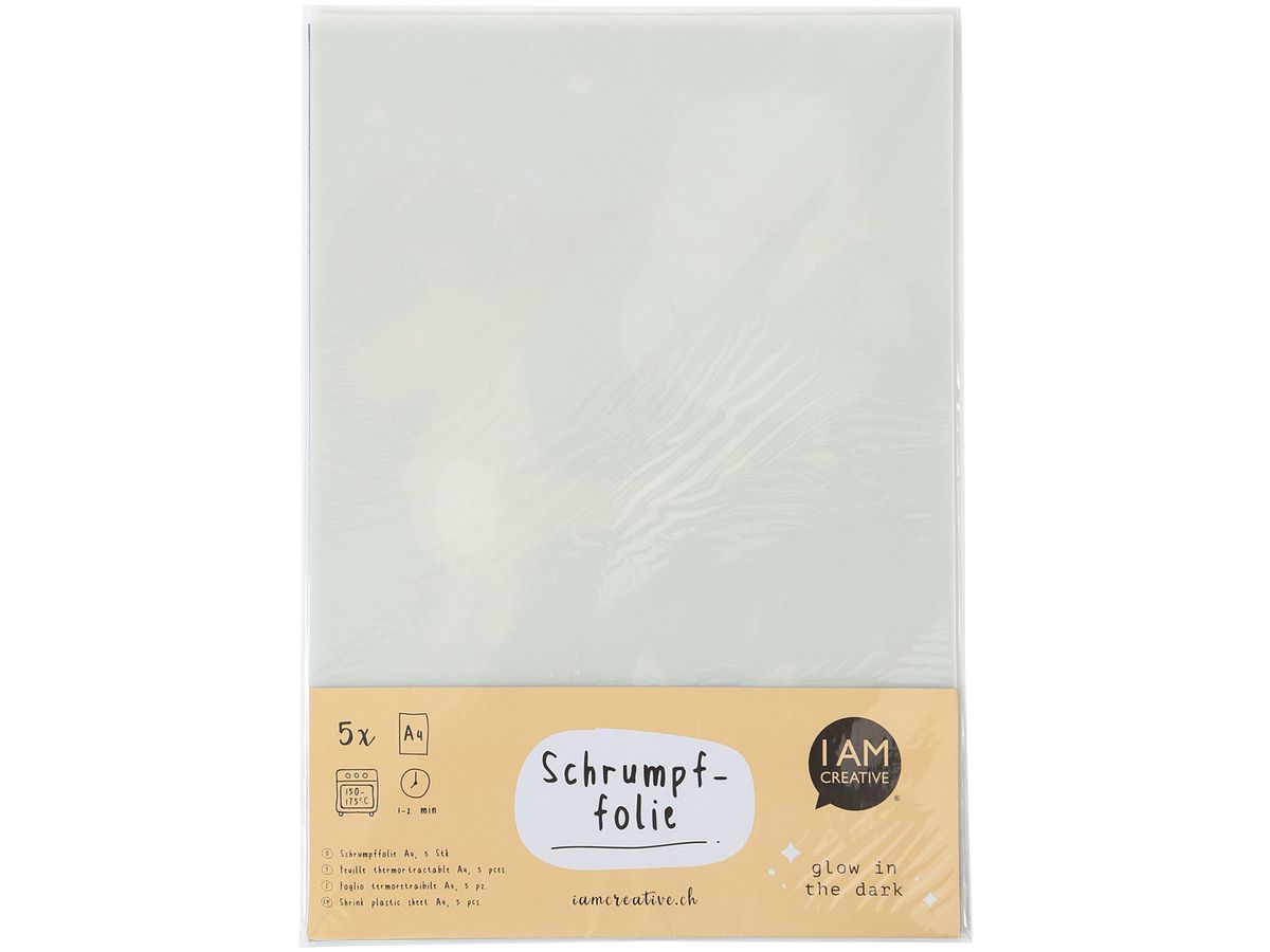 I AM CREATIVE Feuille thermorétractable A4 4010.49 glow in the dark, 5 pcs. (7611983194377)