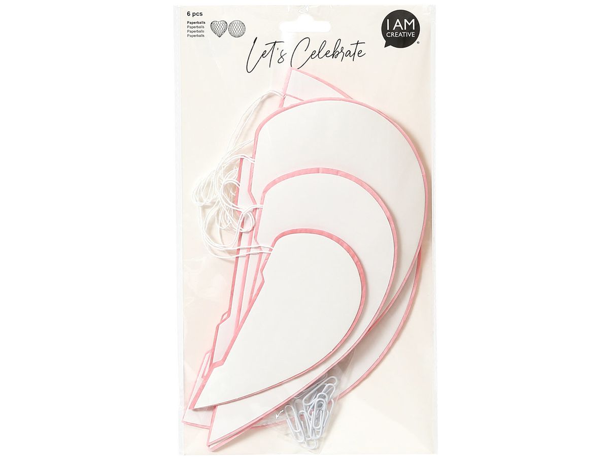 I AM CREATIVE Paperballs,Herz u. Rund,rosa 6010.956 6 Stück (7611983208074)