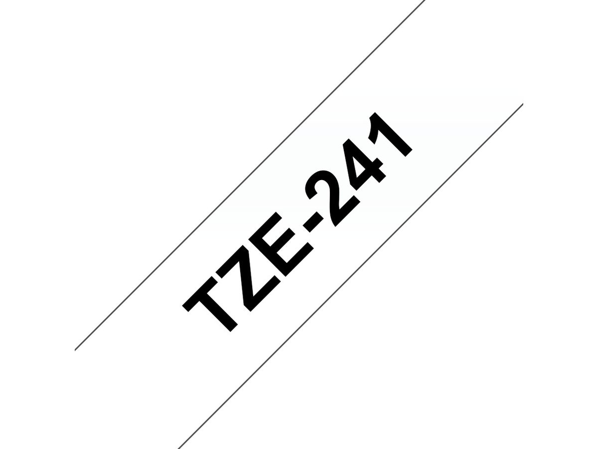 PTOUCH Ruban, laminé noir/blanc TZe-241 PT-2450DX 18 mm (4977766685306)