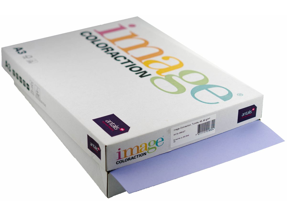 IMAGE COLORACTION Kopierpapier Tundra A3 266427 80g, lavendel 500 Blatt (7611115018304)