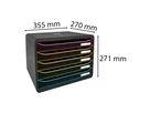 EXACOMPTA Schubladenbox Big-Box Plus 308914D schwarz/Harlekin, 5 Schubl. (9002493430136)