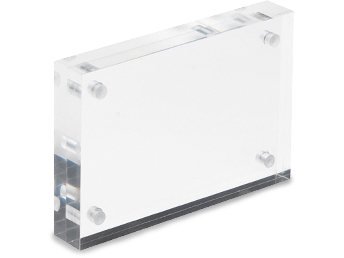 DEFLECTO Magnet. Acrylblock 95x65mm MCHBC11 transparent 2x7.5mm (5055425953634)