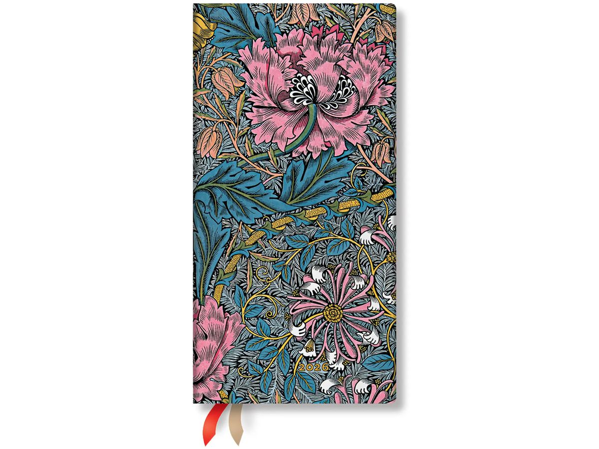 PAPERBLANKS Agenda Morris Heckenkirs. 2026 DD0584-2 1S/1P VSO sottile TE 9x18cm (9780349705842)