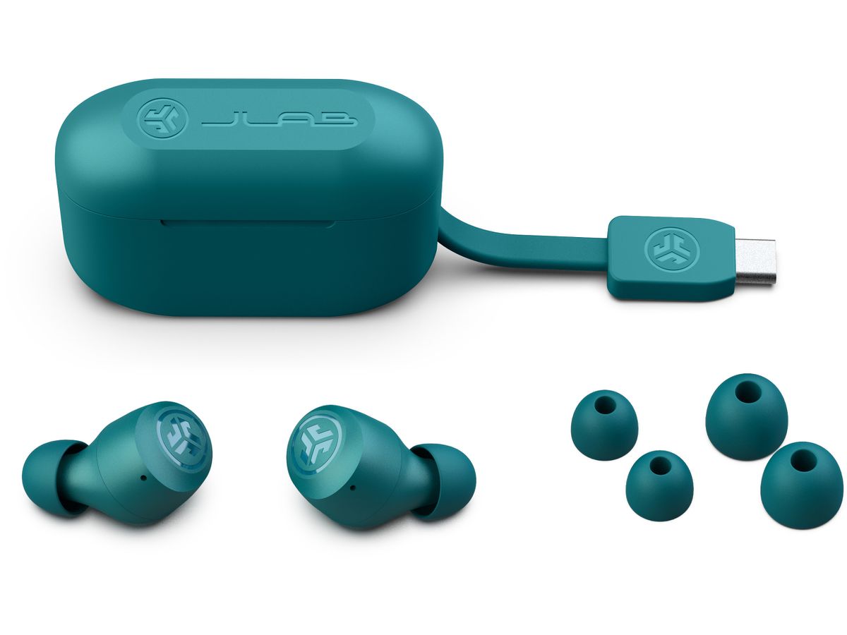 JLAB Go Pop+ Earbuds IEUEBGAIRPOPRTEL124 True Wireless, Teal (0812887017190)