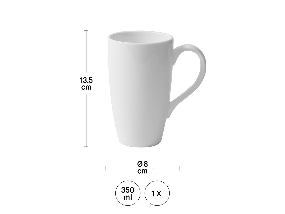 I AM CREATIVE Mug en porcelaine 350ml 5000.124 blanc 8x13.5 cm (7611983171705)