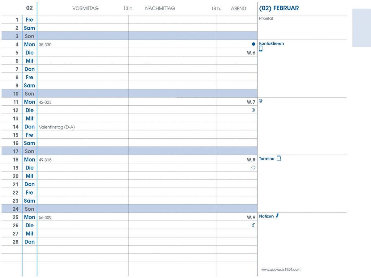 QUO-VADIS Agenda Impala Plain 2026 195033Q 1M/2S noir DE 10x15cm (3371010129812)