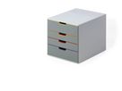 DURABLE Cassettiera Varicolor 4 760427 grigio/colorato 4 scomparti (4005546702407)