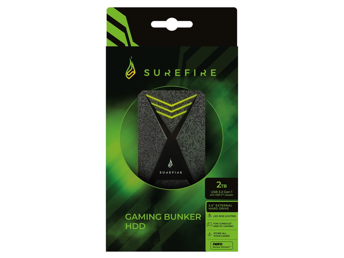SUREFIRE GX3 Gaming HDD 2TB 53682 USB 3.2 Gen 1 black (0023942536826)
