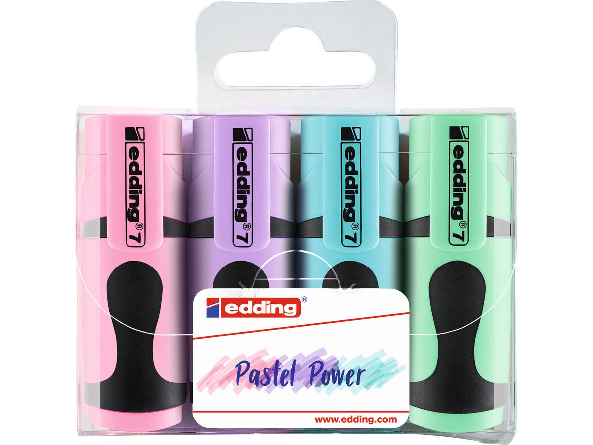 EDDING Marker luminoso mini 7 1-3mm 7-E4-pas Pastell 4 pezzi (4057305023322)