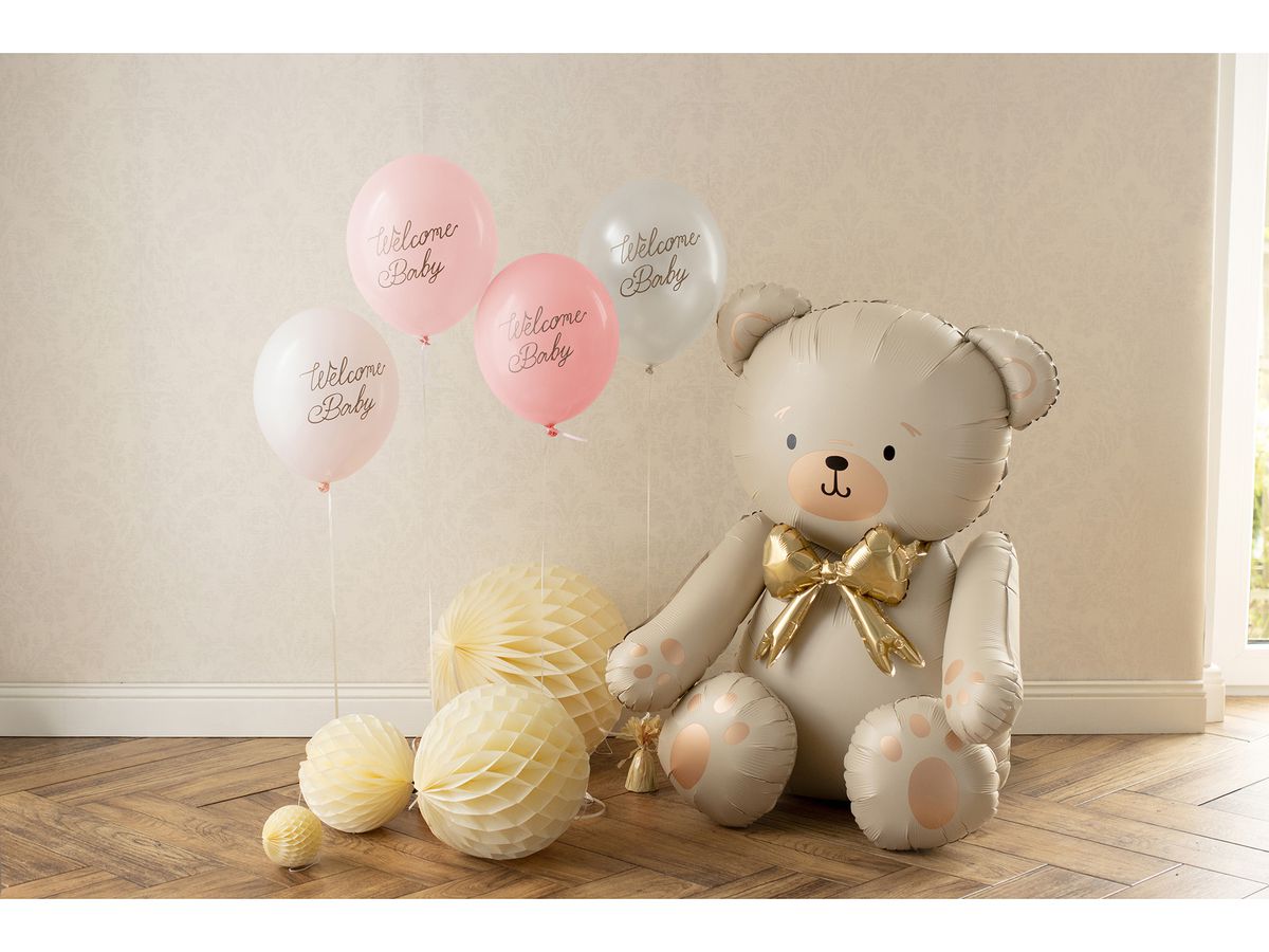 PARTYDECO Ballons 30cm SB14P3420816 Welcome Baby, rose 6 pièces (5904555099524)