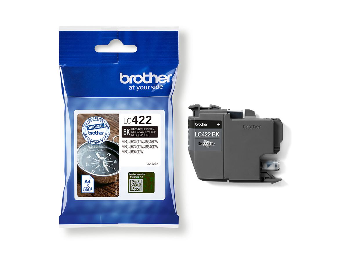 BROTHER Cartouche d'encre noir LC-422BK MFC-J5340 550 pages (4977766815543)